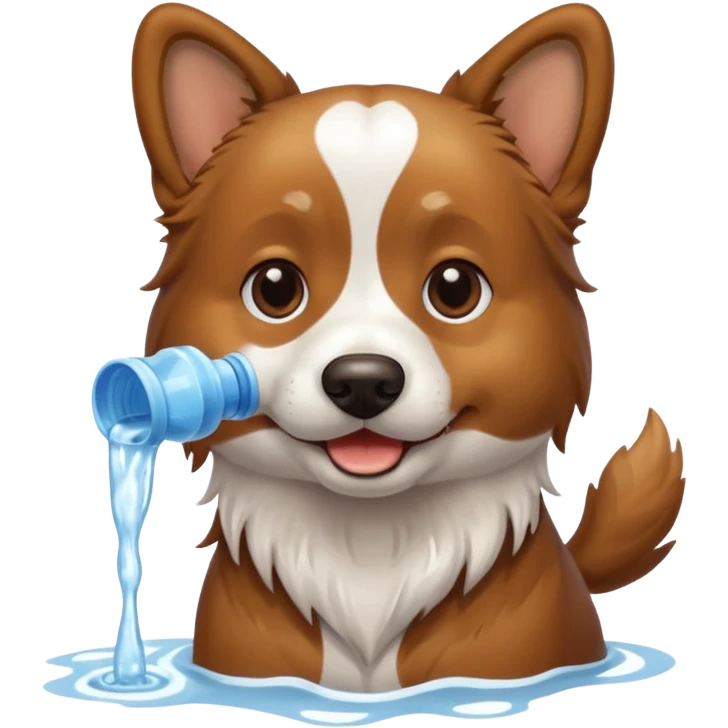 Dog drinking water emoji