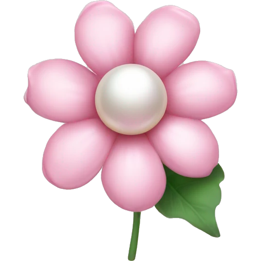 Pearl light pink flower emoji