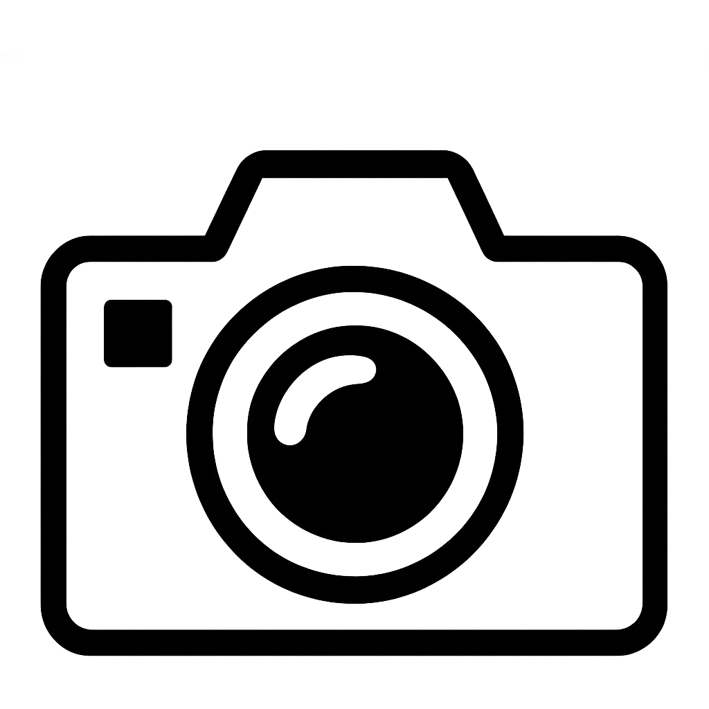 A camera icon with geometric shapes and clean lines emoji