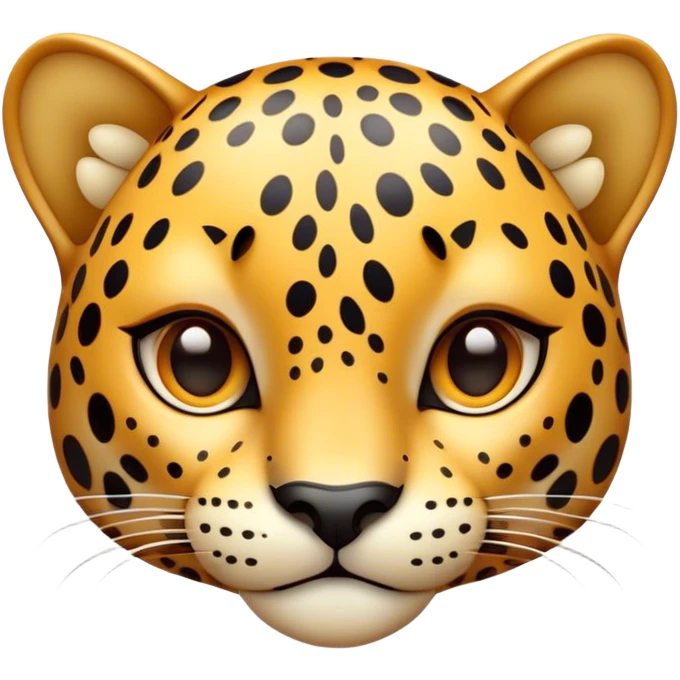 Cinematic Cute Jaguar Portrait Emoji, Head tilted playfully and inquisitively, with a smooth, agile form accented by delicate spotted patterns and round, sparkling eyes full of charm, Simplified yet irresistibly adorable features, highly detailed, glowing with a warm, inviting wild glow, high shine, affectionate and lively, stylized with a touch of whimsical feline grace, soft glowing outline, capturing the essence of a mischievous yet loving jaguar that feels like it could pounce out of the screen into your arms! emoji