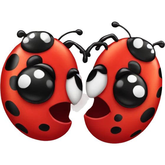Two lady bugs kissing emoji
