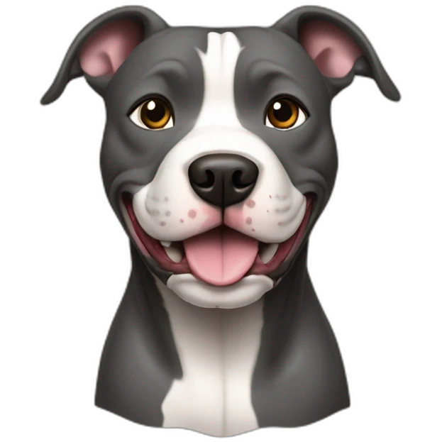 Pitbull-gris-oscuro-feliz emoji