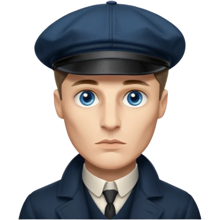 Tommy Shelby make his face exact  with his signature hat  emoji