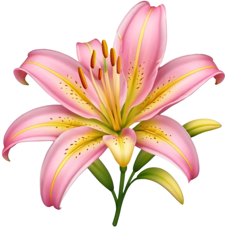 Pink yellow lily emoji