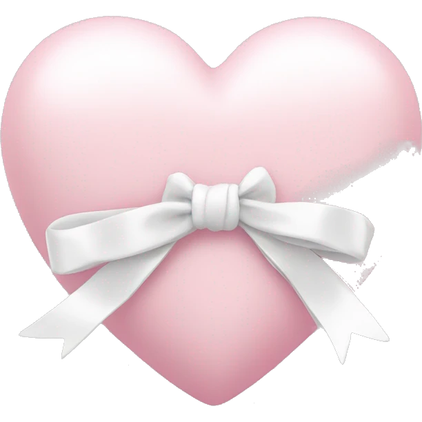 Pastel pink heart with white bow emoji