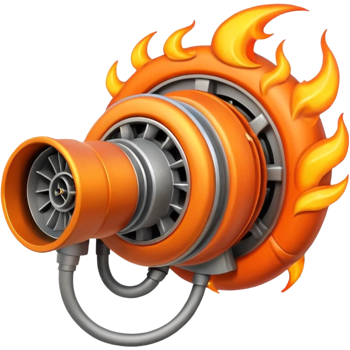 turbocharger with flames coming out emoji