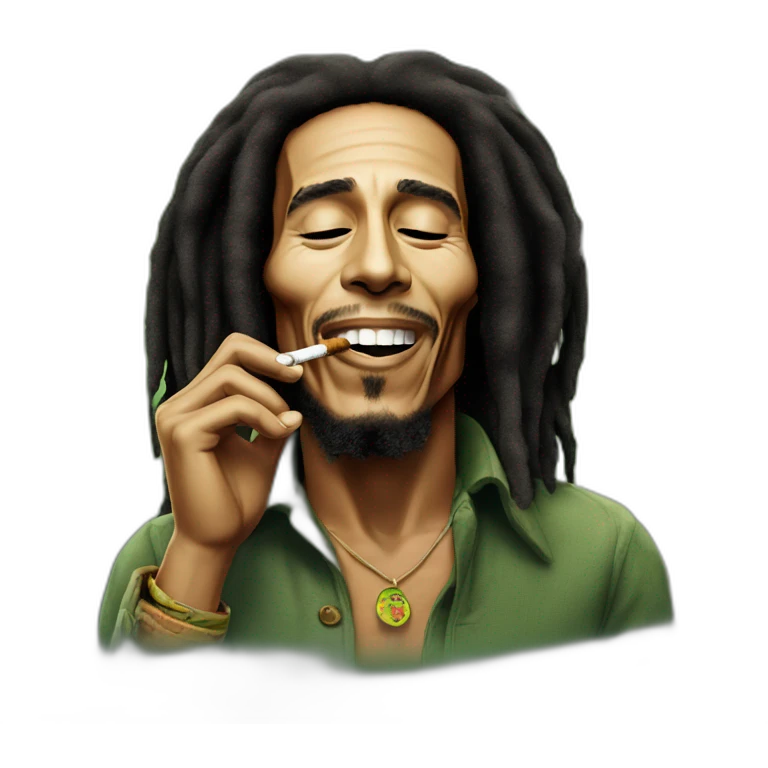 Bob Marley somoking à cigarette emoji