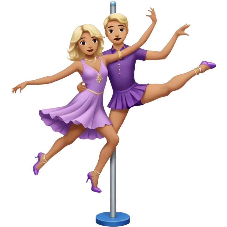 trans person with a female body but a male face dancing on a pole emoji