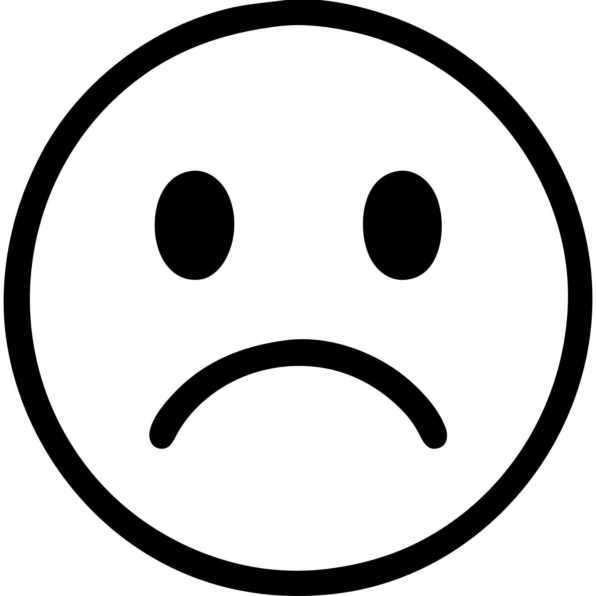 animated sad face emoji, flat outlined icon style, minimal, black lines, no fill emoji