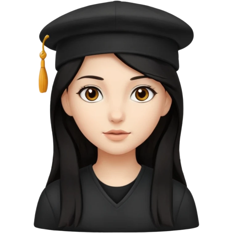 Girl with turned back black cap and a long hair  emoji