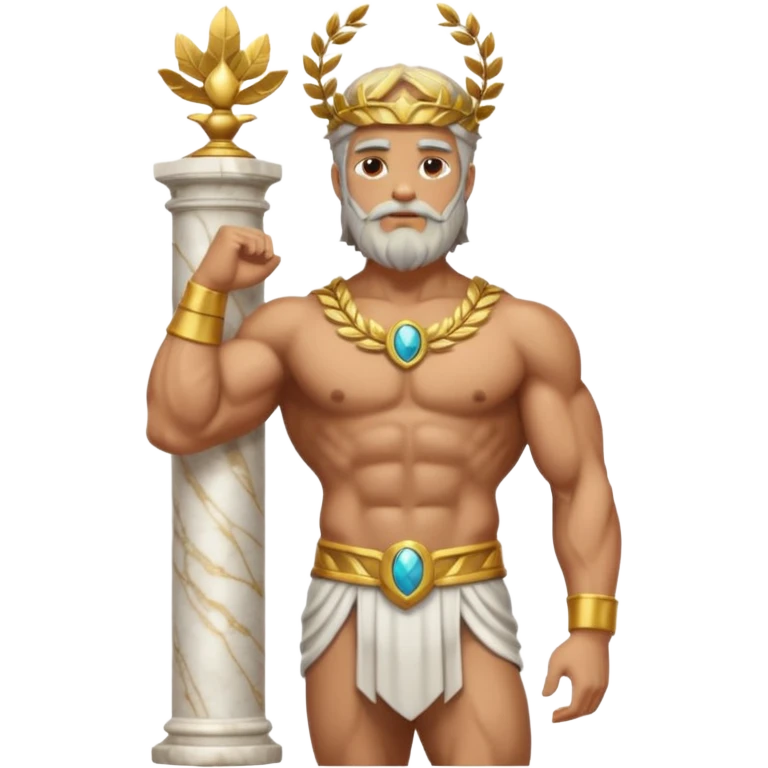 Zeus, whole body, leaning against emoji