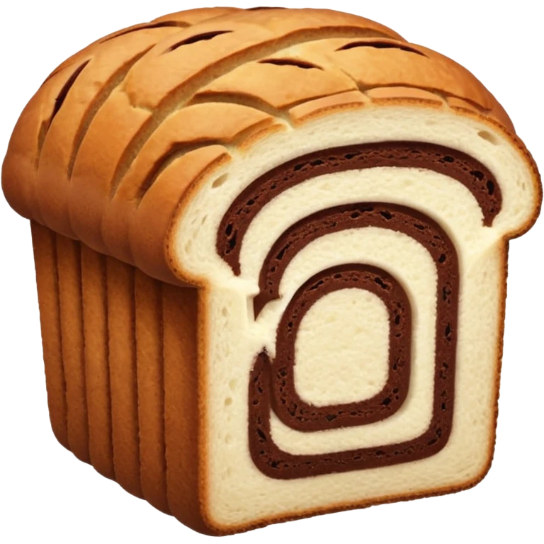 sweet bread sliced with cocoa lines inside emoji