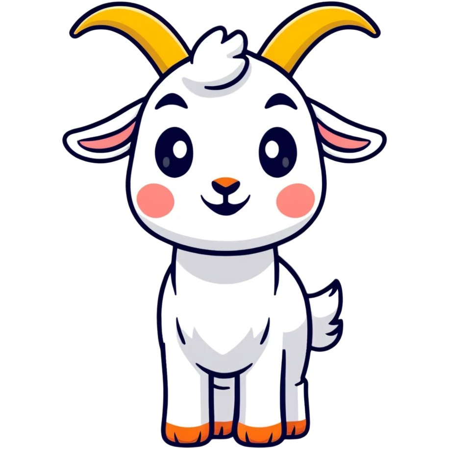 playful cartoon goat character in colorful style emoji