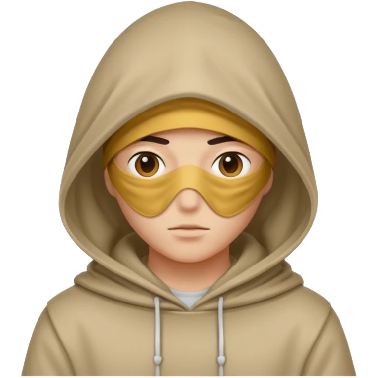 Eyes covered by hood emoji