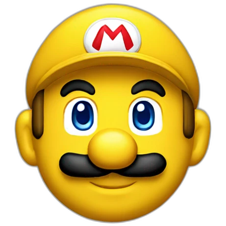 Yellow mario pixel emoji