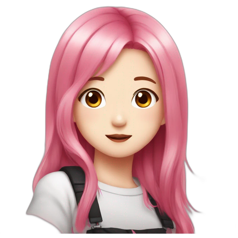 Jisoo with pink hair blackpink emoji emoji