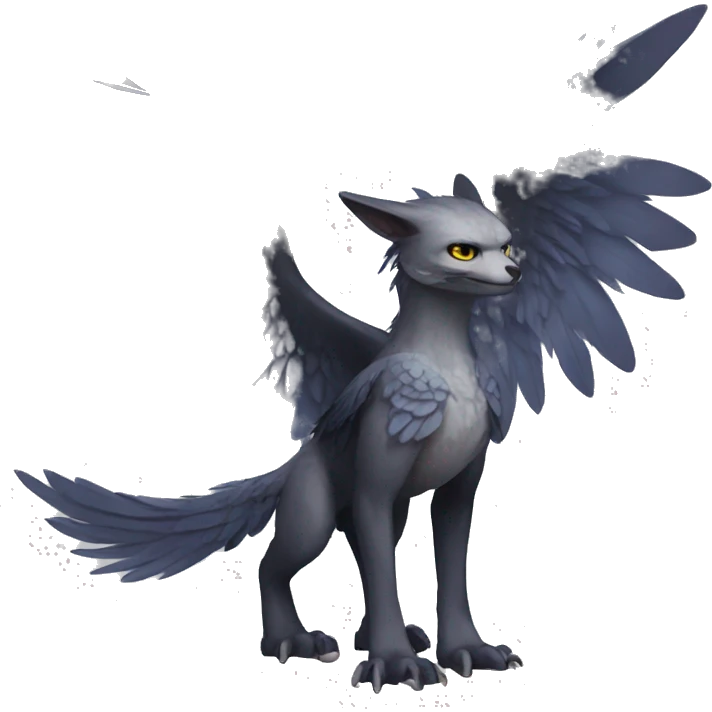 cool edgy winged animal hybrid full body emoji