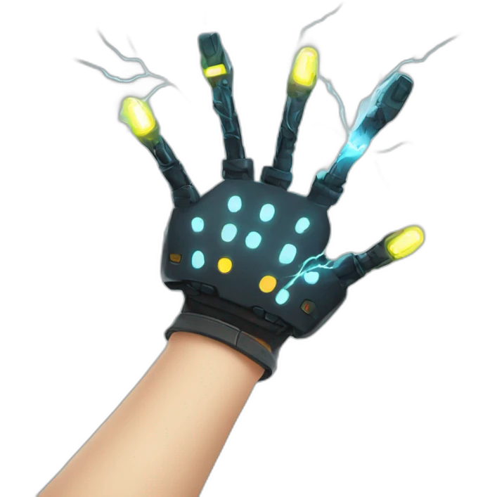 Hand with electric power emoji