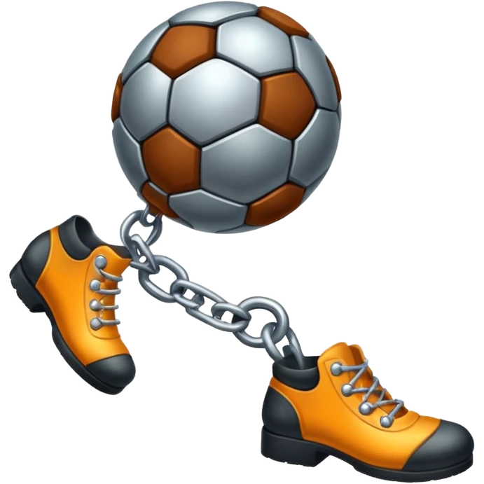 prisoner chain with ball attached to the leg ankle emoji