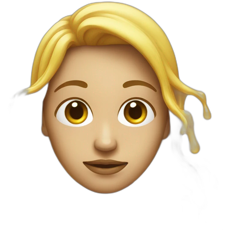 Someone’s face covered in liquid emoji