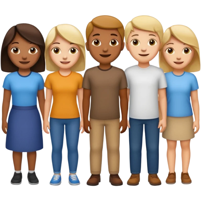 A line of 5 people standing one behind the other emoji