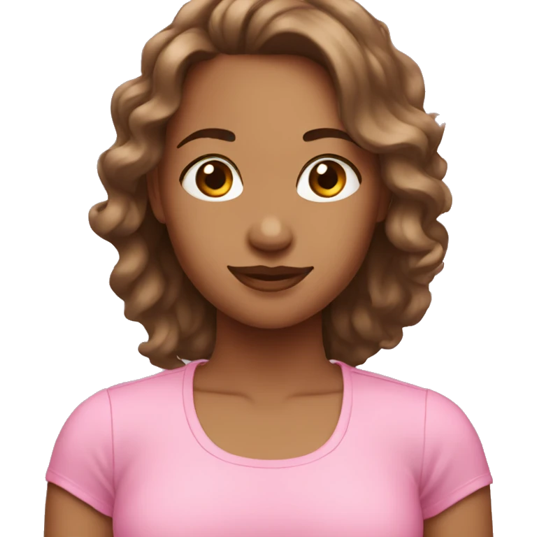 Pink Pilates brown hair emoji
