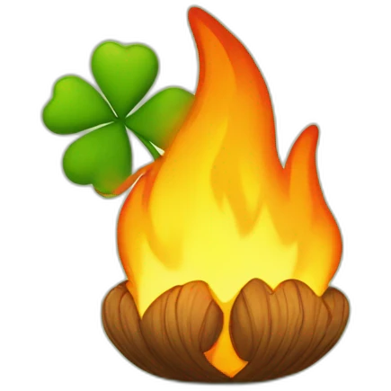 Fire and Clover emoji