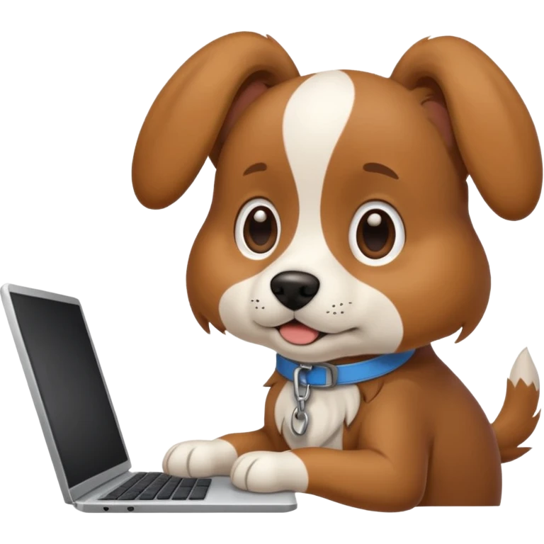 A dog on a computer emoji