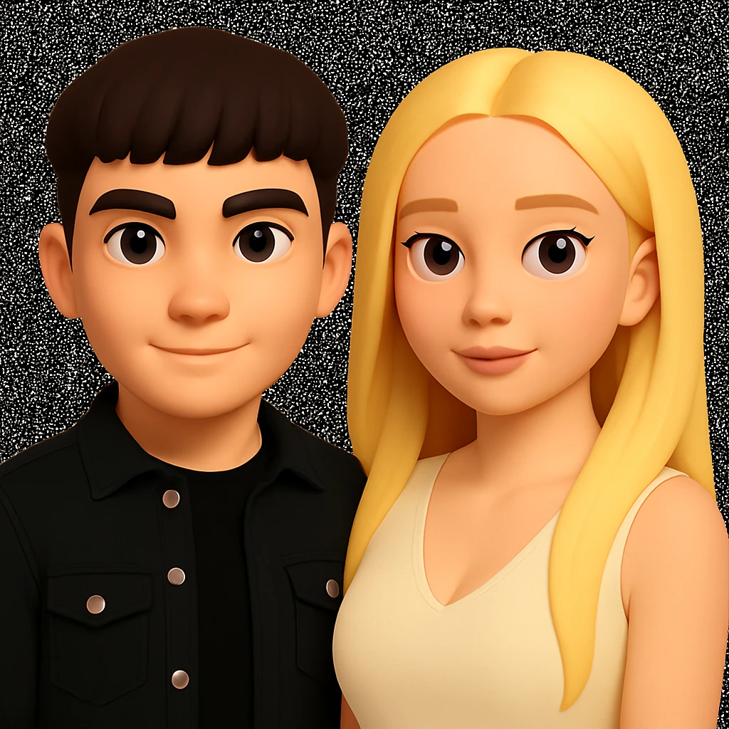 Slightly increase the volume of the upper body of the girl and slightly rotate her to face forward. Preserve the style of the original image. emoji