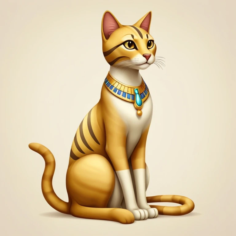 Egyptian cat full body sitting with Nile river background emoji