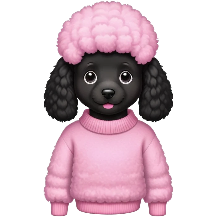 Black poodle with pink sweater  emoji