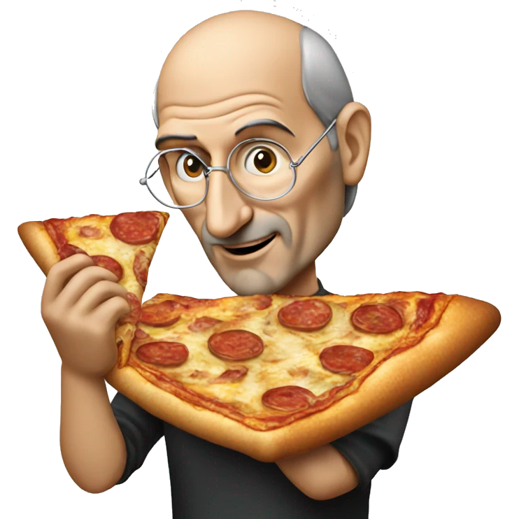 Steve Jobs eating pizza emoji