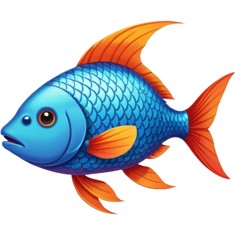 the flat side view of a super cool fish emoji