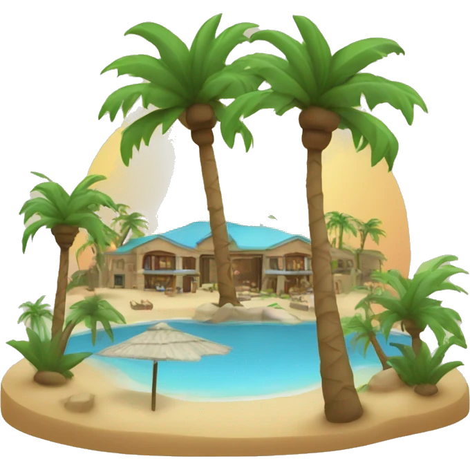 Oasis resort with palm treee emoji
