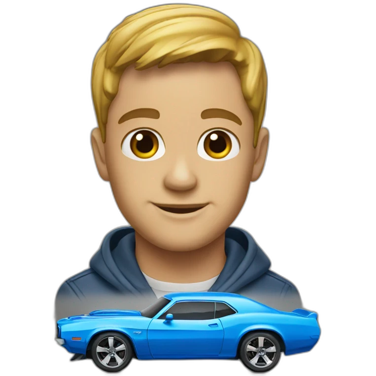 blue Hotwheels emoji