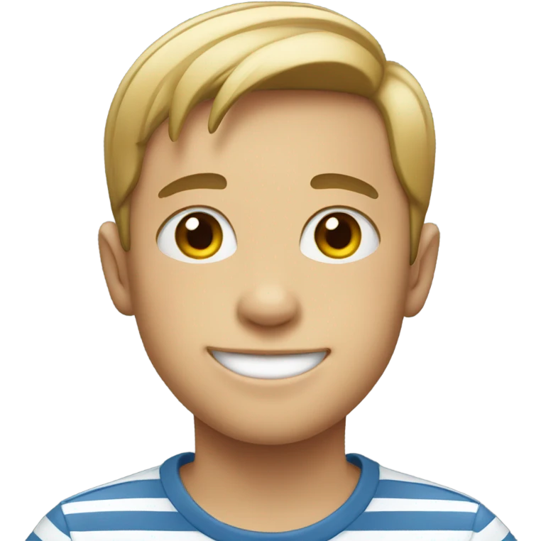 smiling boy in striped shirt emoji