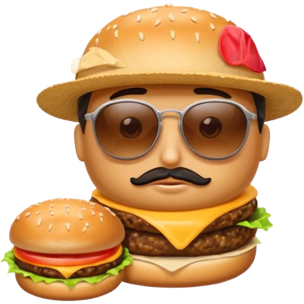 want the Gooey Cheeseburger in 5–20° gentle bird’s-eye angle

 emoji
