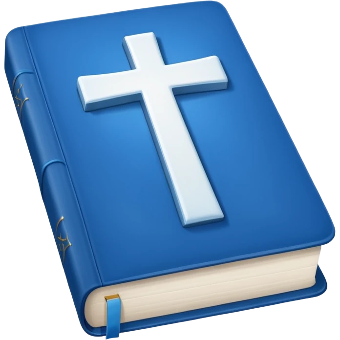 Blue Bible smooth with white cross emoji