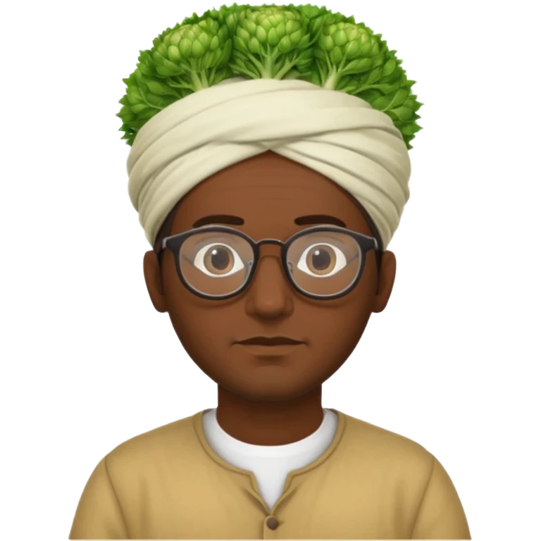 Half moroccan man with a fennel on his head and glasses on emoji