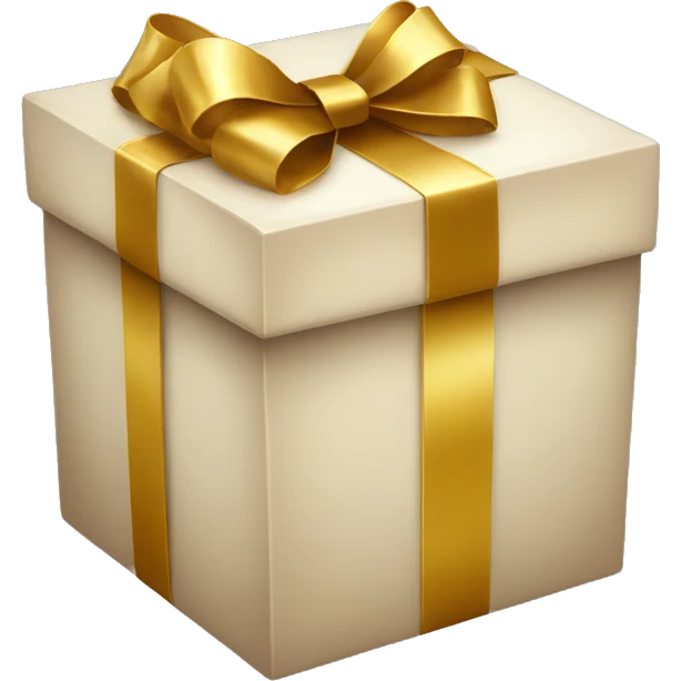 Christmas box with a gold bow emoji