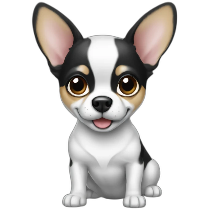 Chiwawa black and white emoji