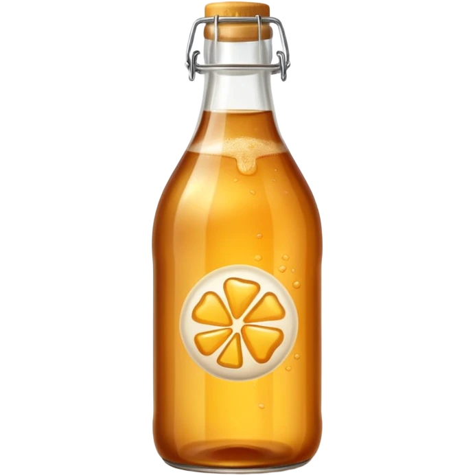 amber fizzy kombucha in glass bottle emoji
