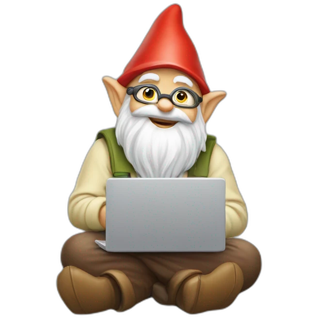 gnome typing on laptop emoji
