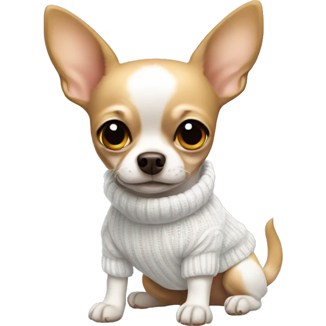 Chihuahua with white sweater emoji
