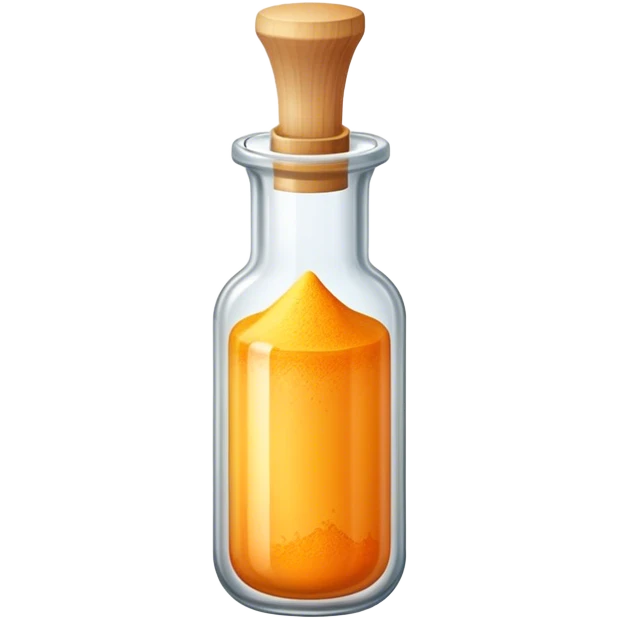 a vial of yellow orange powder  emoji
