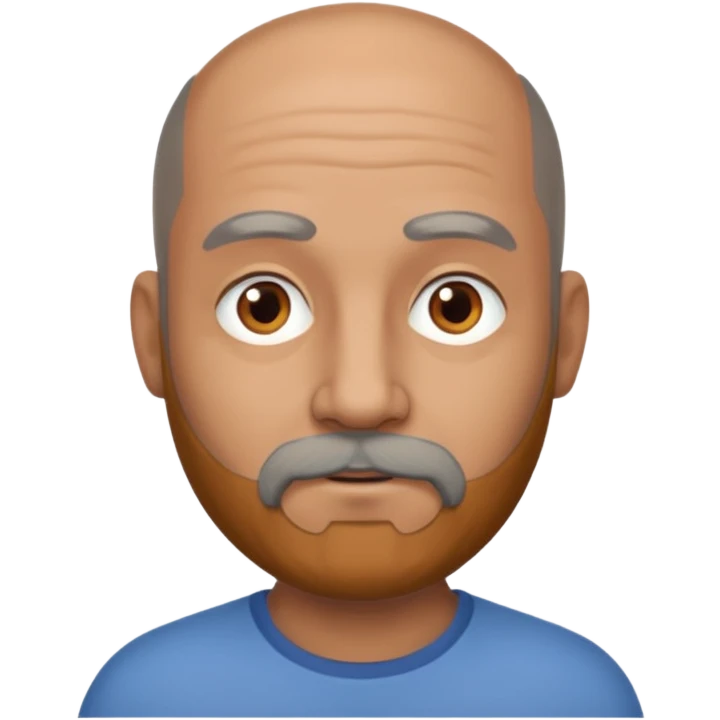 Bald brown man with grey beard emoji