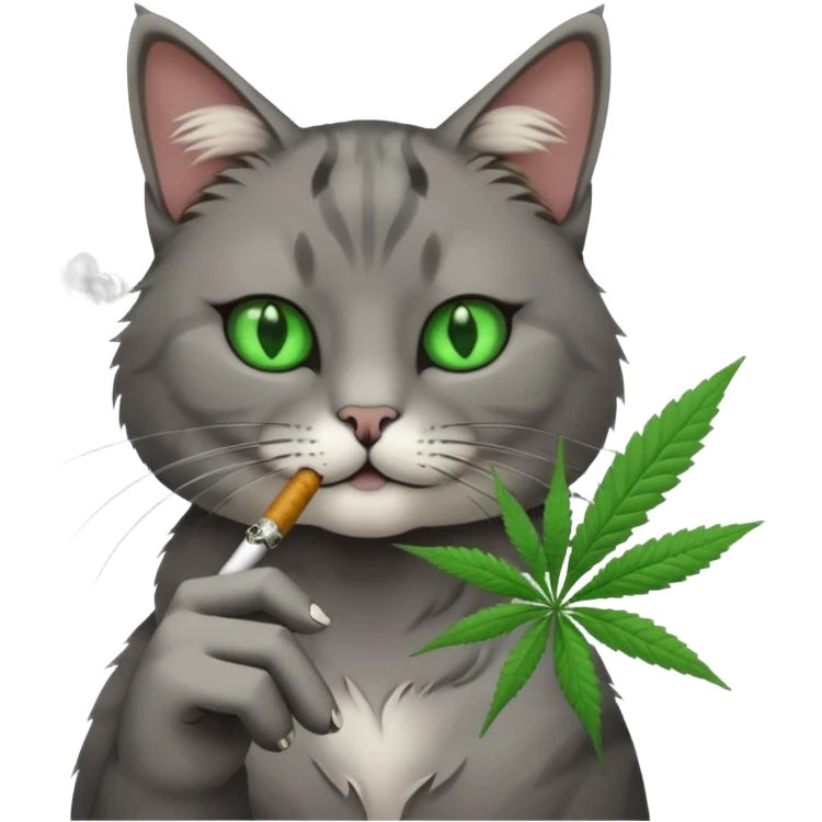 Un gato fumando un porro emoji