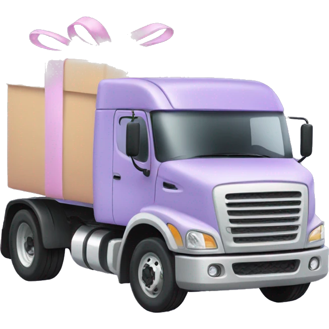 Pastel purple truck named LDO with rex gift boxes  emoji