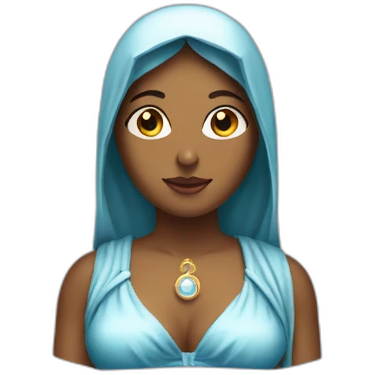 virgin-mary-in-swimsuit-with-halo emoji