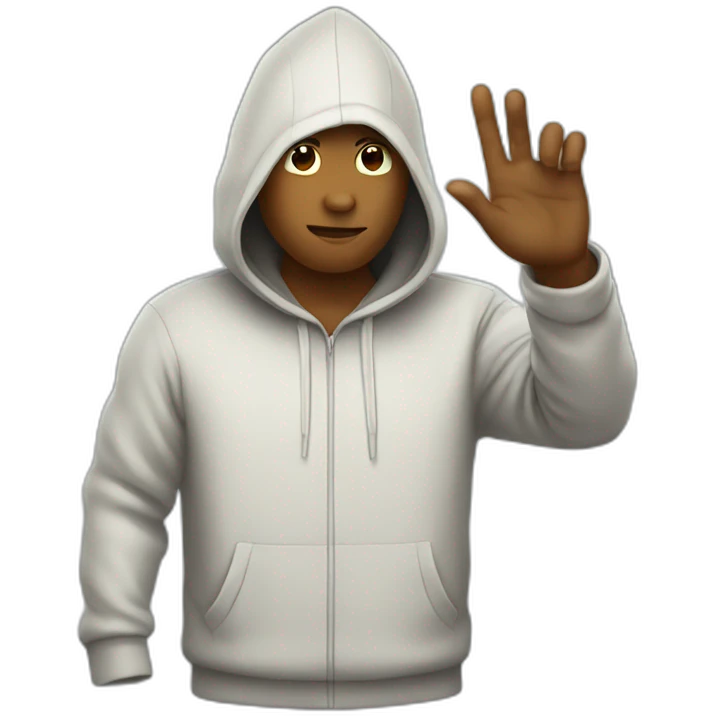 sinister hooded single hand salute emoji